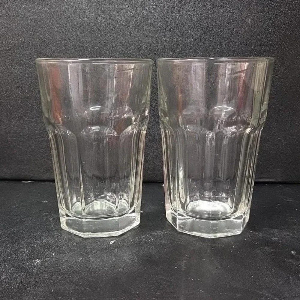 Libbey‎ Duratuff Clear Flat Juice Tumblers, Set of 2,  8oz Pressed Glassware